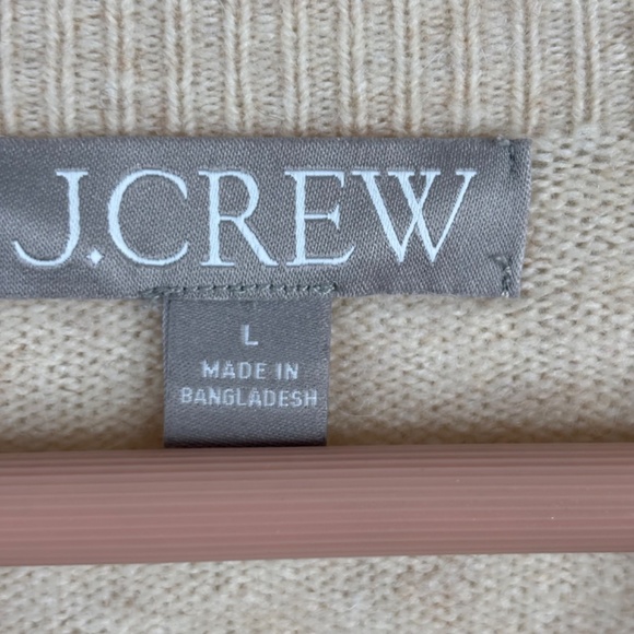 J Crew Rollneck Sweater L Supersoft Yarn Beige Wool Alpaca Classic Minimalist - Picture 6 of 10